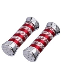 Grips 7/8 long 130mm Swirl 9518 Red/Chrome Eagle.